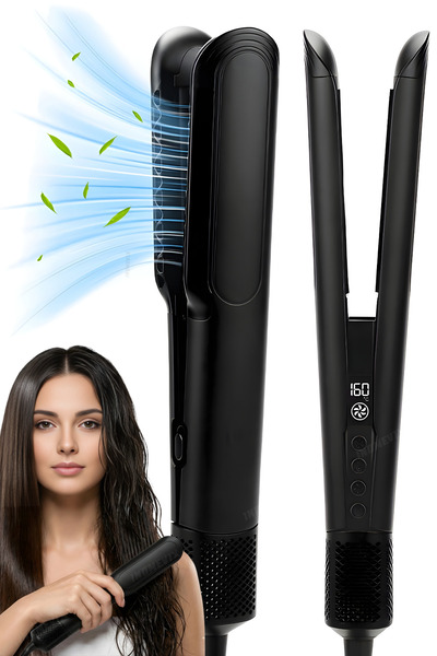 INOMEVIX Placa de par 2 în 1 pentru par umed sau uscat, motor fara perii, con...