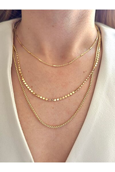 Charmist Çelik 3 lü zincir kombin kolye