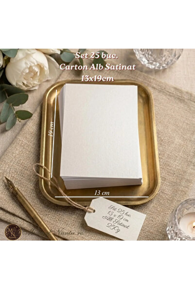 Proprie Set 25 bucăți Carton Alb Satinat Premium 13 x 19 cm „Satin Essence” –...
