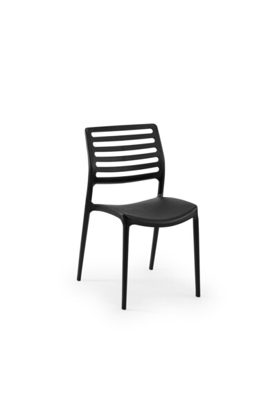 Tilia Louise Polipropilen Sandalye Siyah - Bahçe, Balkon, Dış Mekan, Kafe, Re...