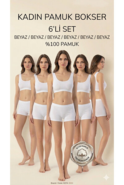 KOTA Kadın 6'Lı Boxer Pamuklu Külot
