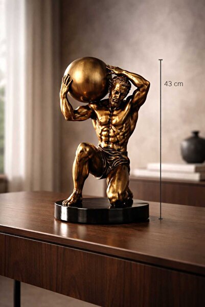 Yaratıcı sanatlar atölyesi Büyük Boy Atlas Biblosu Mitolojik Heykel Biblo 45 Cm