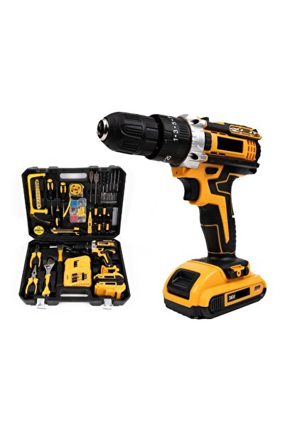 divendi-ro Mașină de găurit cu percuție, 2 baterii 36V, 5Ah, kit cu 110 piese...