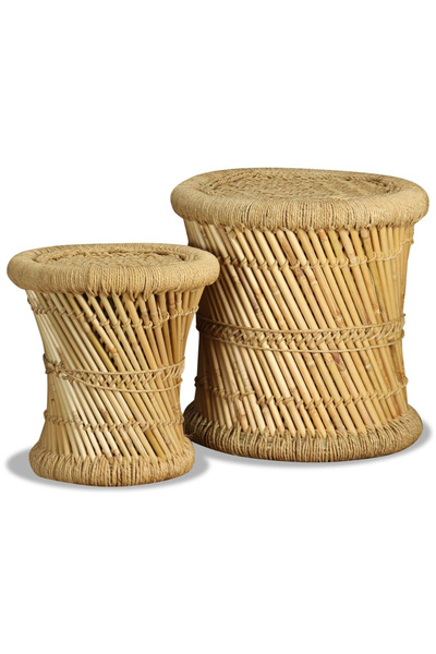 Concept Taburete, 2 buc., bambus și iută