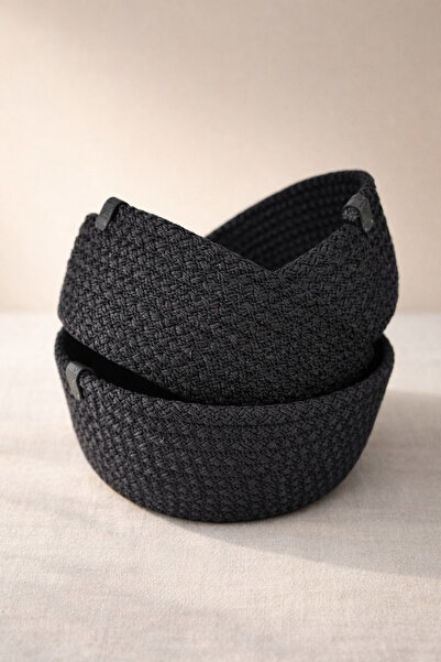 Naspar Set de 3 coșuri din răchită neagră - Organizator pentru bucătărie și b...