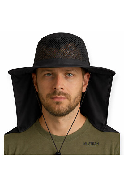 Mustran UV Protective Thin Tulle Piece Hat with Neck Collar – Mesh Cooling , ...