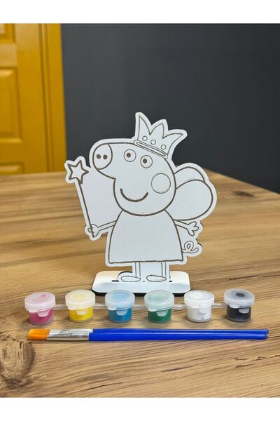 GKCREATİVE.CO Peppa Pig Boyama Seti Ahşap