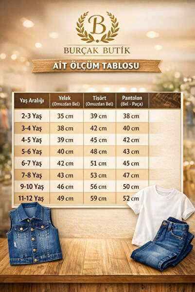 Generic Brand Boys' Denim Vest / T-Shirt / Denim Pants 3-Piece Set - Holiday - Transitional