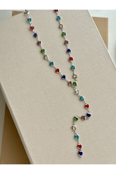 Daynav 60 cm Silver Heart Y Necklace