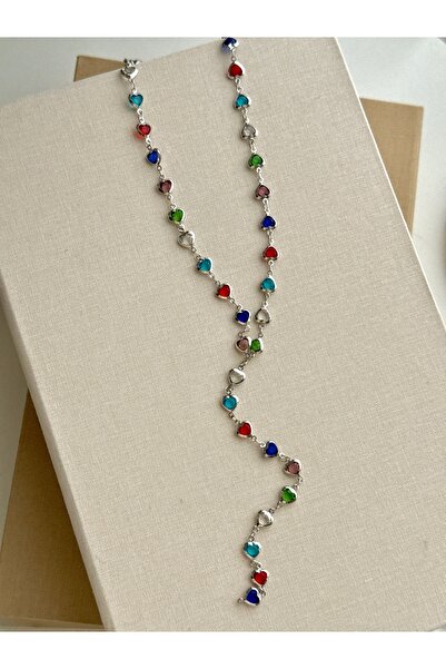 Daynav 60 Cm Gümüş Kalpli Y Kolye