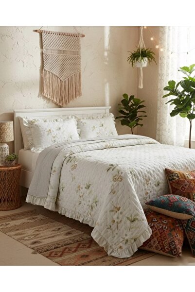 Çapa Home Fırfırlı Dere Empirme Baskılı Stone Wash Micro Soft Çift Kişilik Ya...