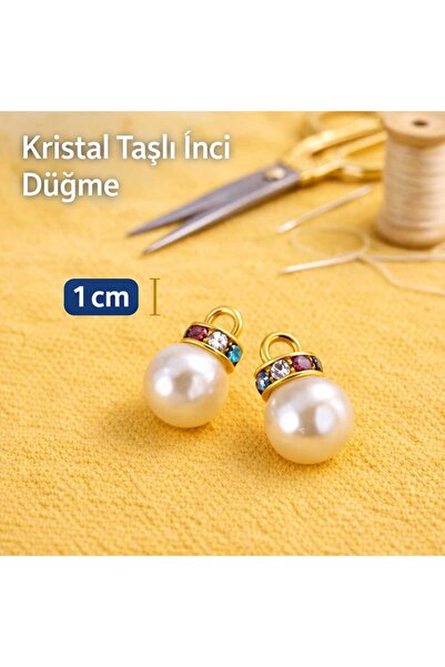İMREN AKSESUAR Κουμπί μαργαριτάρι 1 εκ. 7 τεμαχίων πολύχρωμο κρύσταλλο