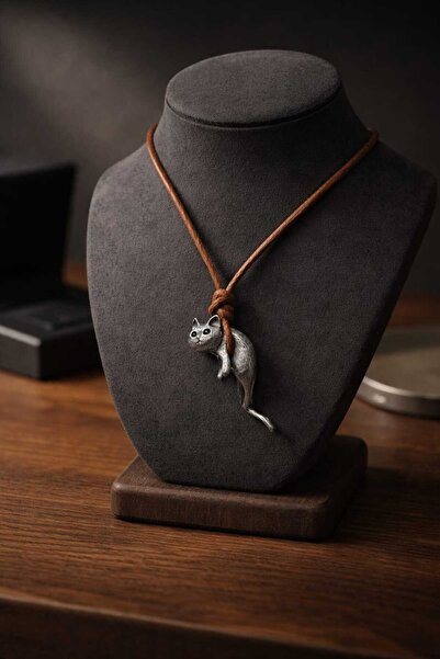 Yaratıcı sanatlar atölyesi Retro Cute Metal Cat Necklace Cute and Stylish Val...