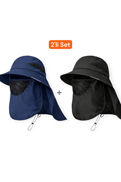 Mustran Set of 2, UV Protective Detachable Masked Unisex Sun Hats, Outdoor Fi...