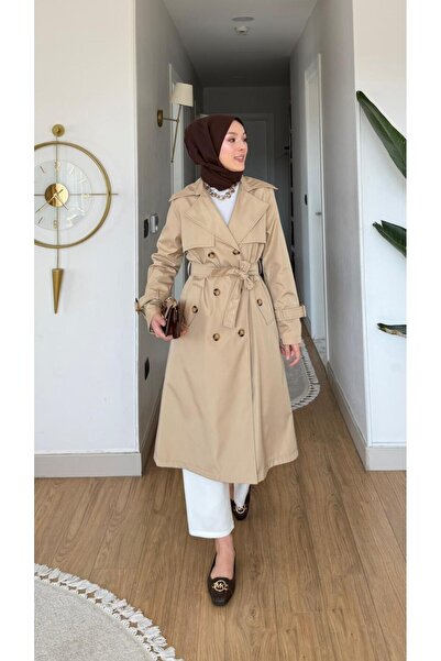 NİLNUR MODA Дамски тренчкот МИРАЙ с колан