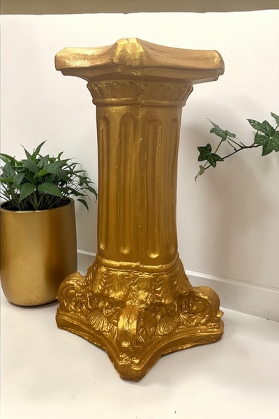 libre design Dekoratif 53 cm Gold Altın Roma Sütunu Antik Ev Balkon Bahçe Dek...