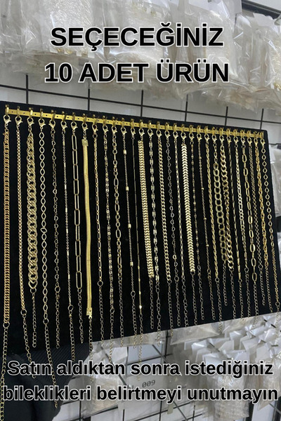 KOBA Seçtiğiniz 10 Adet Altın Kaplama Kadın Bilekliği