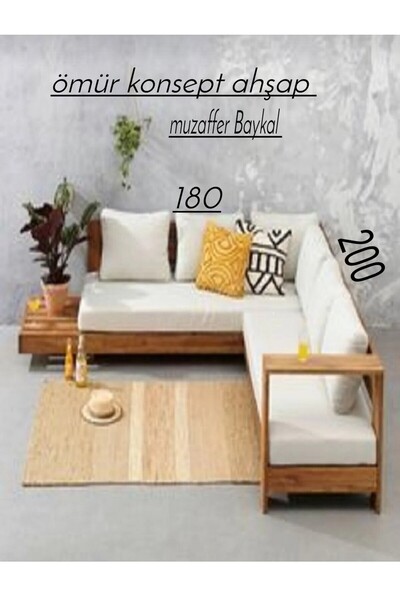 ömür konsept ahşap Bahce Balkon Teras Dinlenme Köşe Takımı