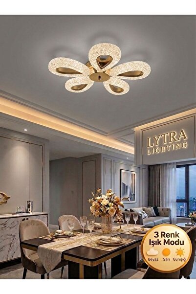 Litra Lighting Damla Model 5"li Gold 3 Renk Modu Ledli Modern Tavana sıfır Sa...