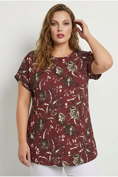 Stil Diva Velika veličina, kratki rukav okrugla kragna Štampano T-shirt 303841