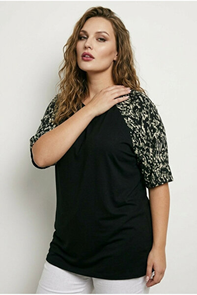 Stil Diva Футболка з коротким рукавом, великий розмір, з принтом на комірі 30...