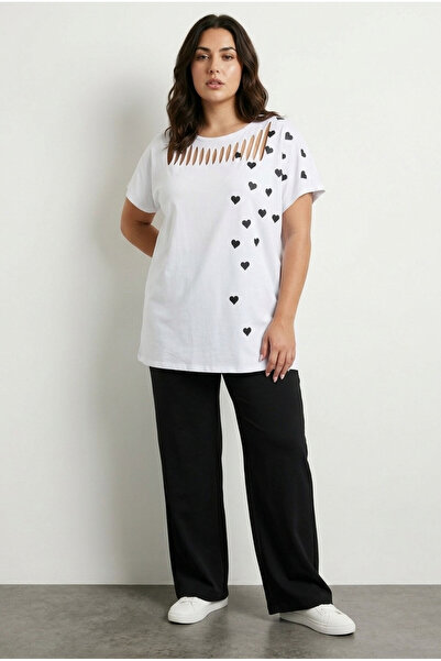 Stil Diva Tricou cu mânecă scurtă și decolteu tip crew cu imprimeu 304345