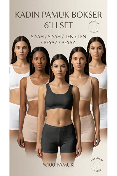 KOTA Kadın 6'Lı Fitilli Boxer