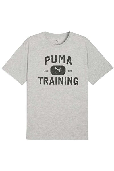 Puma 526568 M Graphics Train Logo Rlxd Tee T-shirt Ανδρικό μπλουζάκι ΓΚΡΙ