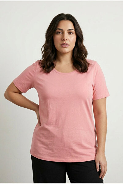 Stil Diva Μπλουζάκι Basic με κοντό μανίκι Plus Size 10971529