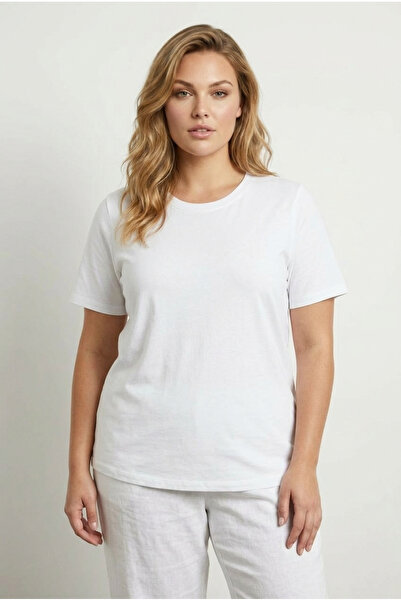 Stil Diva Tricou de bază cu mânecă scurtă de mărime mare 12481903