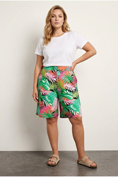 Stil Diva Μεγάλο μέγεθος, ελαστική μέση, με σχέδιο, χαλαρή εφαρμογή, σορτς απ...