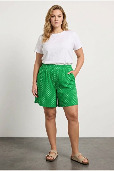 Stil Diva Σορτς με πουά από ύφασμα μεγάλου μεγέθους με τσέπες 304182