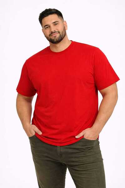 ANATOLIATEKSTILE Men's Basic Premium T-Shirt, Large Sizes, Cotton, Maximum Co...