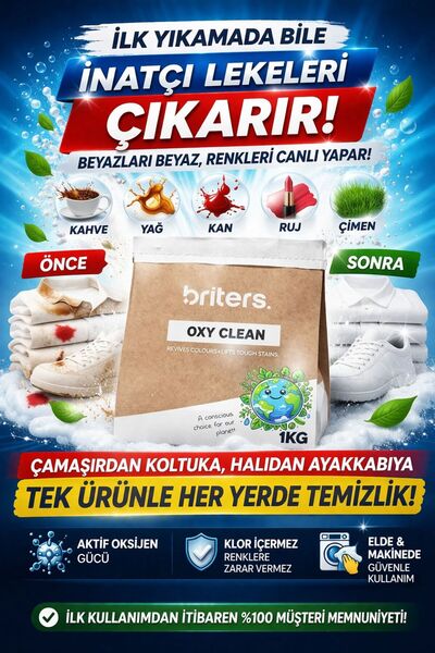 VIEN POLO Oksijen Bazlı Leke Çıkarıcı Toz 1 KG | Halı Koltuk Çamaşır Temizleyici