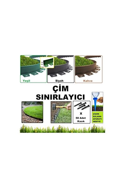 MGF PLAST Mgf Çim Ayırıcı 25 Mt Siyah Çim Sınırlayıcı Taş Toprak Ayıracı Çim Taş Toprak Bariyeri