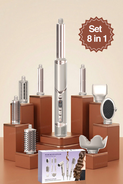 INOMEVIX Set de coafat 8 în 1, uscător de păr, 3 viteze, 200 M ioni negativi,...