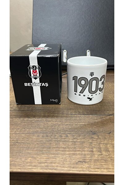 MGM Beşiktaş Lisanslı Taraftar Seramik Kupa Siyah Beyaz