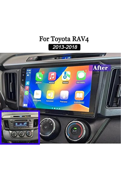 Generic شاشة أندرويد لسيارة تويوتا راف 4 موديل 2013-2018، تدعم نظامي كاربلاي ...
