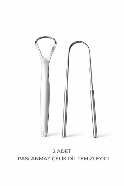 DentiGo Dil Temizleyici Seti 2'li - Paslanmaz Çelik – 2 Adet Seyahat Kutusu H...