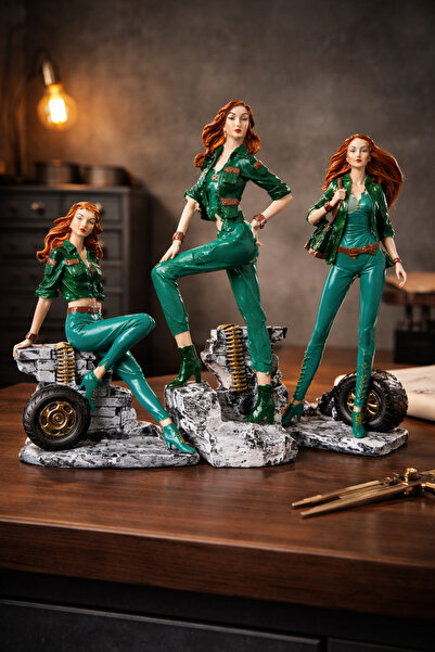 Yaratıcı sanatlar atölyesi Canlı Renklere Sahip Asker Kadın BÜYÜK Boy Biblo