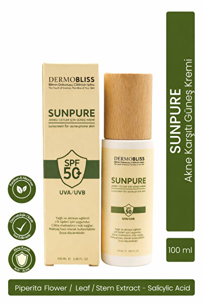 SUNPURE AKNELİ CİLTLER İÇİN GÜNEŞ KREMİ 100 ML