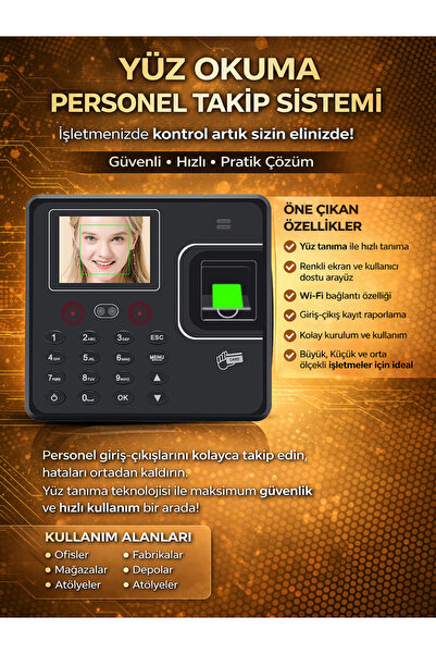 LinaS Wifi Yüz Okuma Personel Takip Cihazı-WEB giriş çıkış takip Yazılımı -(1...