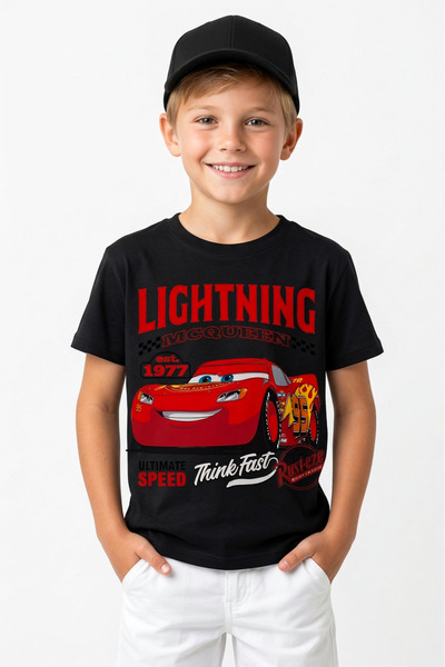 BookOrBook Kırmızı Araba %100 Pamuk Premium Kalite Çocuk Tişörtü