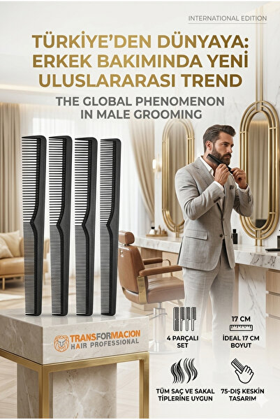 Transformacion مجموعة من 4 قطع من مشط شعر الشارب من جيس ديزاين - لحية718689