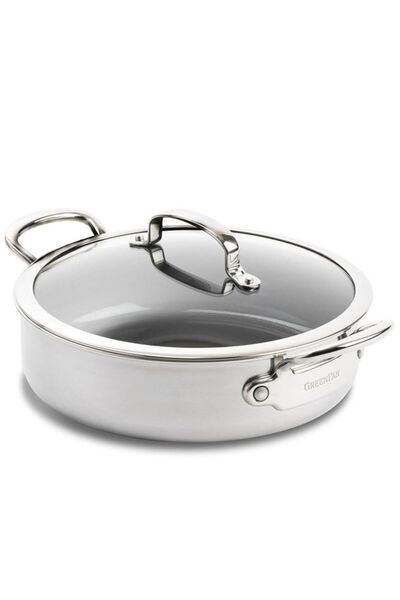 Greenpan Premiere 26 cm Basık Tencere | Thermolon™ Seramik Yüzey | PFAS İçerm...