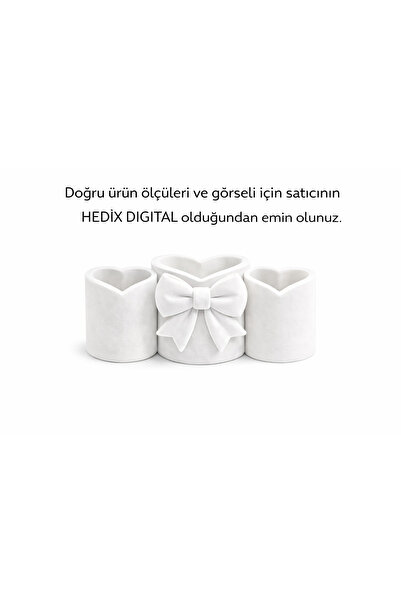 HEDİX DİGİTAL HEDİX 3lü Dekoratif Masa Üstü Fırçalık/Kalemlik