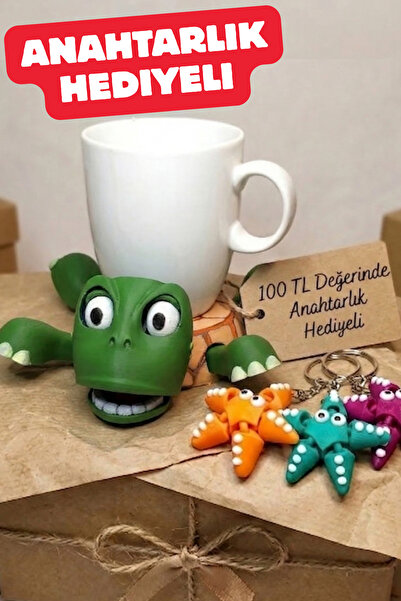 Genç 3D Sevimli Kaplumbağa Bardak Altlığı – Hareketli ve Eğlenceli Kupa Altlığı