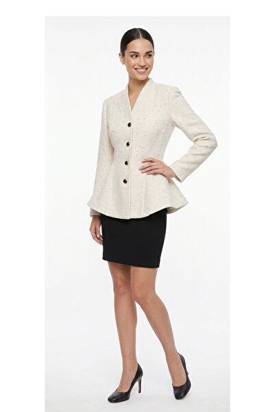 star form Krem Düğmeli Tüvit Ceket