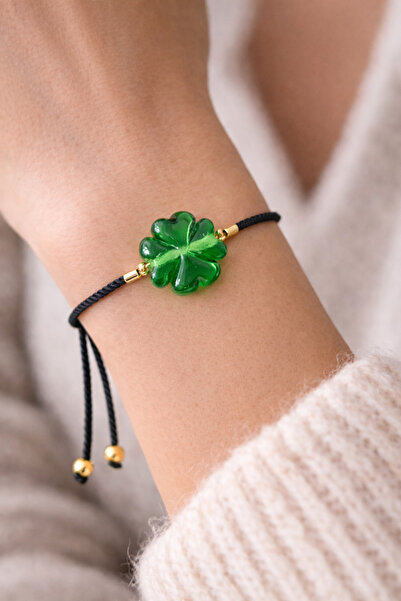 ADAMODART سوار من خرز زجاج مورانو على شكل نبات البرسيم