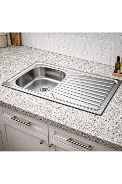 ŞİMŞEK 45X85 LAVABO TEZGAH EVİYESİ KROM PASLANMAZ ÇELİK